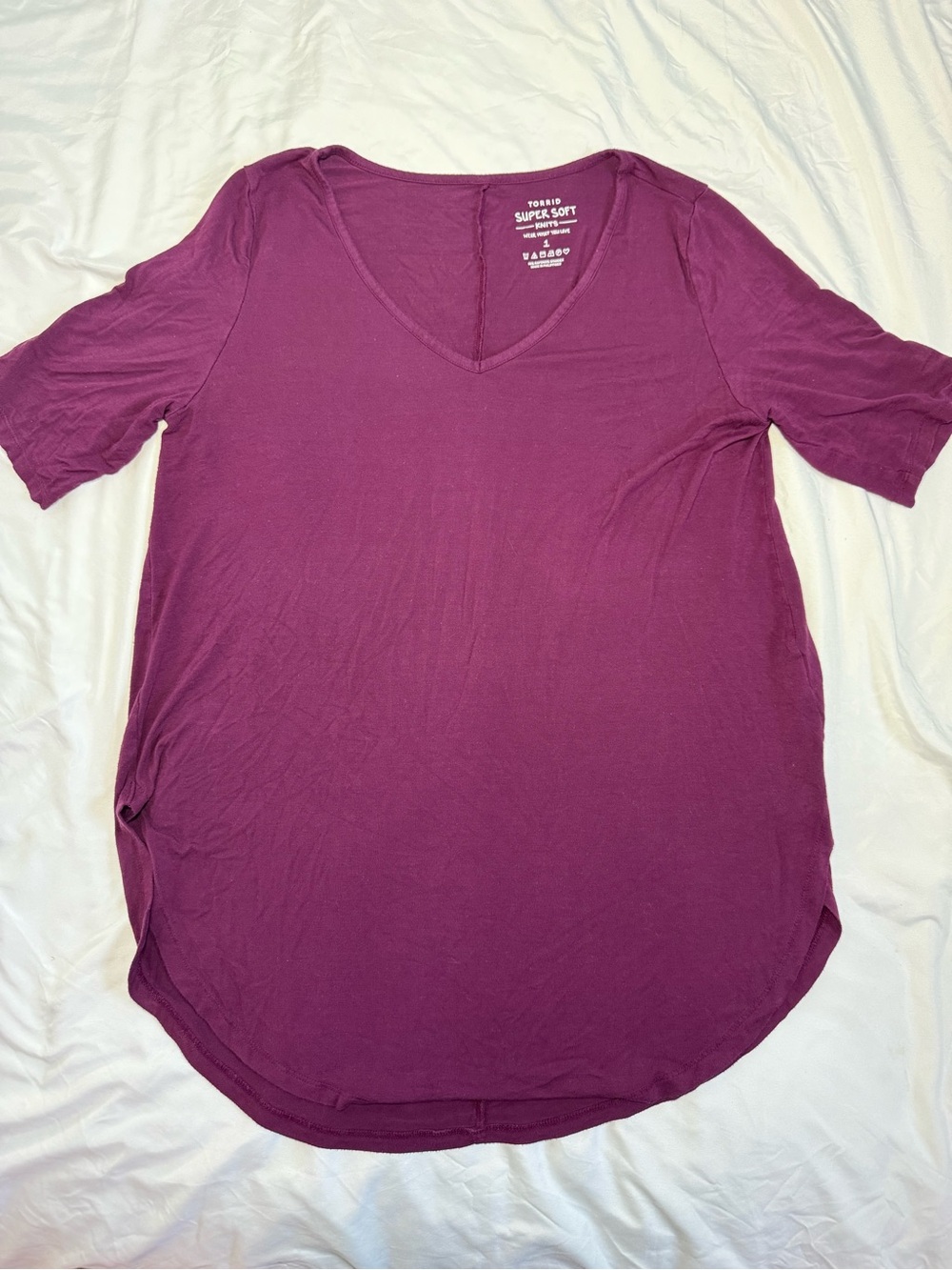 Torrid super Soft Plum V-Neck Short Sleeve Tee